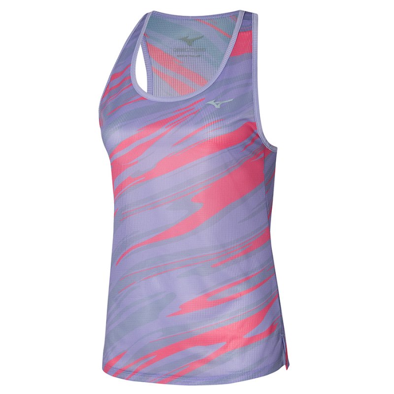 Camiseta sin Manga Mizuno Dryaeroflow Estampados Mujer - Morados - Chile M275MZYUBQ